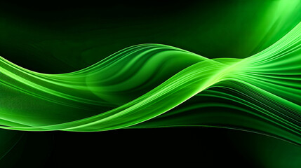 A green wave with a black background