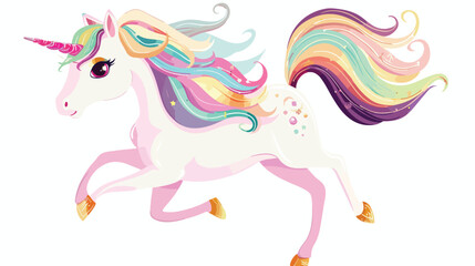 Obraz na płótnie Canvas Illustration of beautiful running Christmas unicorn