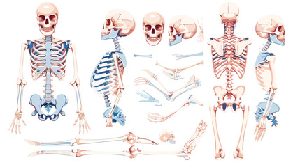 Fototapeta na wymiar Illustration of human skeleton anatomy coastal