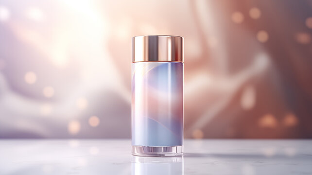 Beautiful skin care product container mockup 3D scene picture
