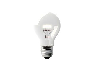 Glowing light bulb isolated on transparent background
