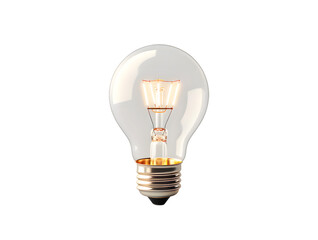 Glowing light bulb isolated on transparent background