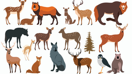 Images of animal characters with various types of animals