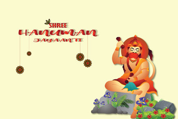 Vector happy shree hanuman jayaanti celebration festival post cards, posters, banners, templates for social media backgrounds post