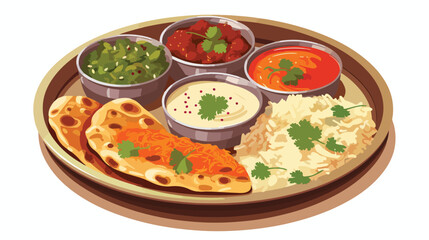 Fototapeta na wymiar Indian food appetizer isolated icon Vector illustration
