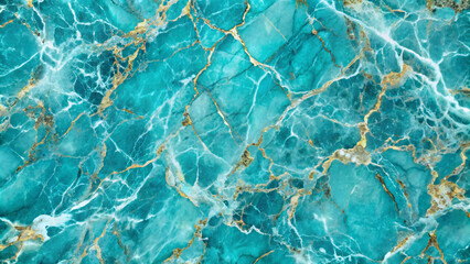 Obraz premium A turquoise marble surface texture with gentle reflection