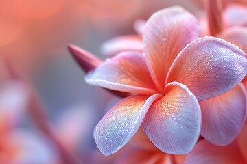 Captivating Close Up of Vibrant Frangipani Petals Showcasing Delicate Texture and Rich Hues