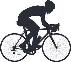 Obraz premium Cyclist on a sports road bike. Isolate vector silhouette.