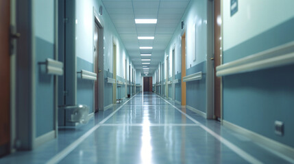 Long corridor in hospital