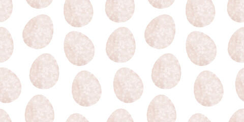 Cute illustration with colorful Easter eggs with watercolor texture, spring banner