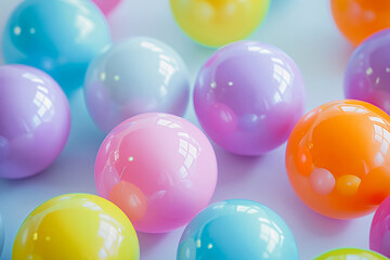 multicolor bubblegum candy balls, closeup, colorful sugar sweet flavor