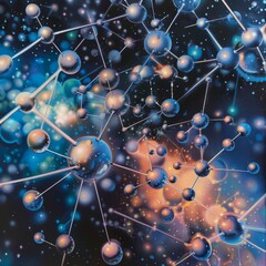 render of molecule structure background 