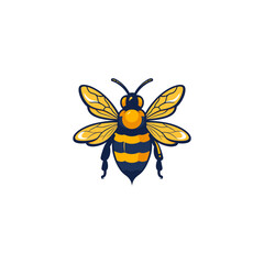 Bee logo design vector flat illustration template