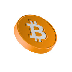 Gold Bitcoin coin. Cryptocurrency, blockchain, finance and investment concept