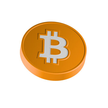 Gold Bitcoin coin. Cryptocurrency, blockchain, finance and investment concept