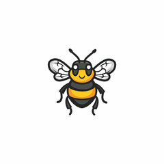 Bee logo design vector flat illustration template