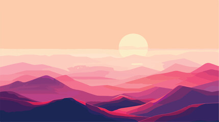 Landscape for wallpaper. Vector illustration in flat