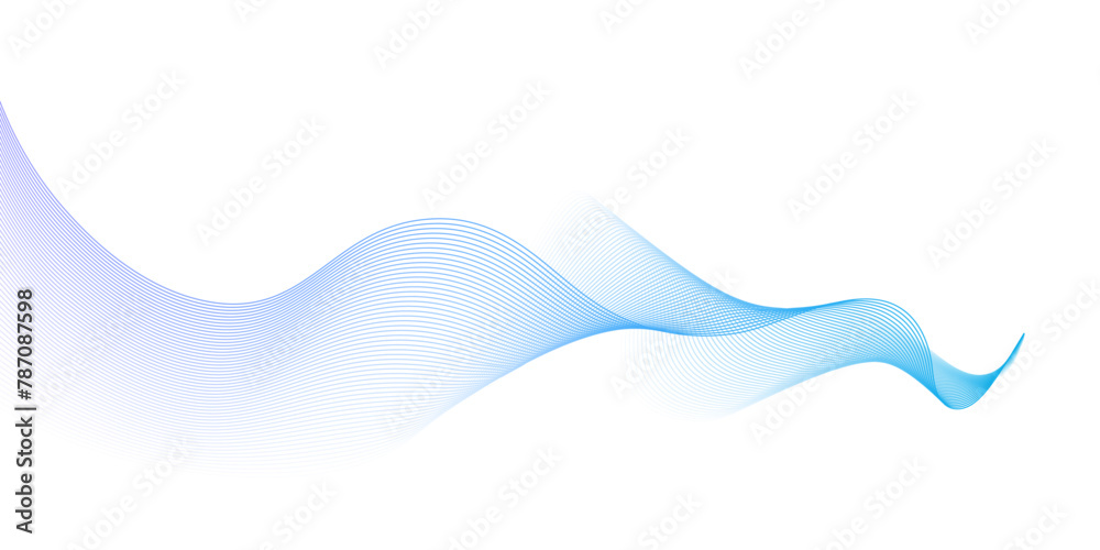 Poster Abstract vector colorful wavy line pattern highlighted on a white background. Contemporary design elements in the concept of technology, artificial intelligence, music, sound waves, equalizer.