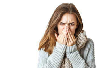 Coughing people
.isolated on white background