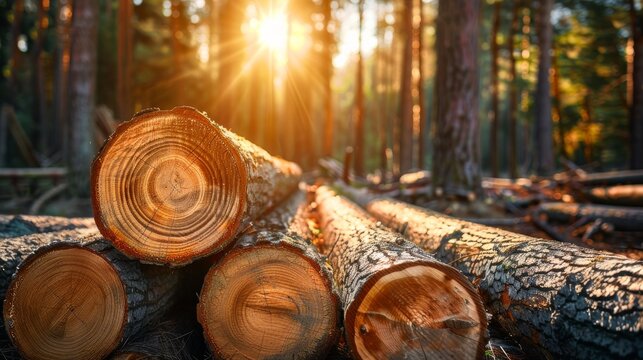 wood log house cutting down trees