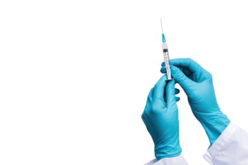 Doctor hands holding syringe get ready for vaccine,
.isolated on white background
