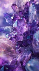 Dazzling purple crystal cluster background