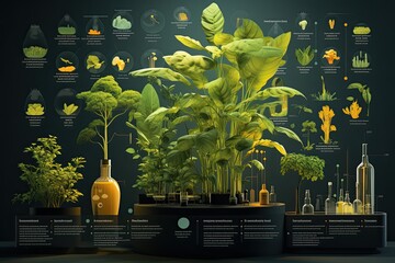 Immerse in a laboratory setting featuring fermentation reactors and scenes of plant genetic engineering. Reflecting cutting-edge research in agricultural science, Generative AI.