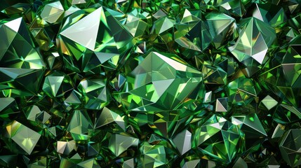3d render of sparkling green crystal formations creating a luxurious gemstone backdrop