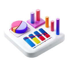 3d 3D-rendered graphs and charts of finance calculations growth concept illustration or app icon