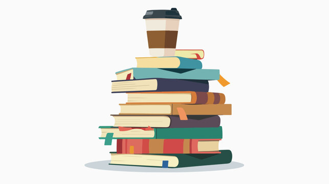 A flat vector cartoon illustration of a large stack 