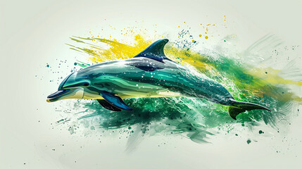 Illustration of a dolphin with attractive design