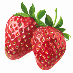 vector strawberry on white background .Generative AI