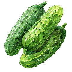 vector cucumbers on a white background .Generative AI