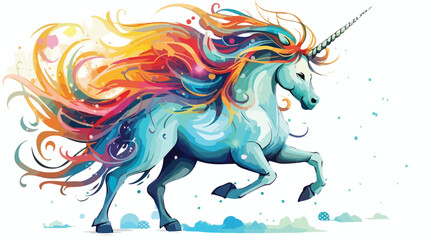 Magic unicorn sketch for your design Vector illustration