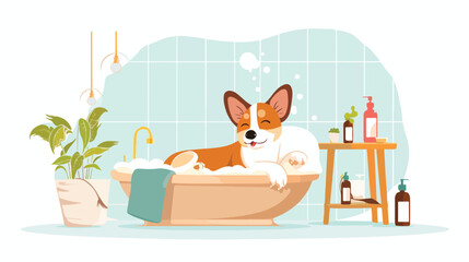 A pampered dog enjoys a relaxing spa treatment