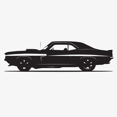 Great Silhouettes of Car White Background