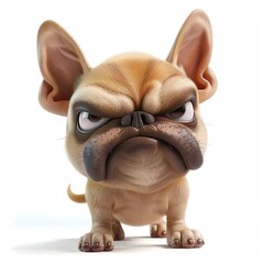 Naklejka premium 3d illustration a dog on a white background