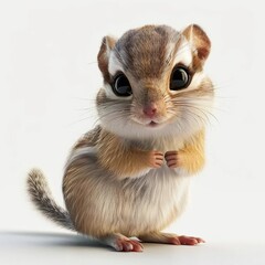 Obraz premium 3D illustration of a squirrel isolated on a white background