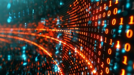 Digital background binary code data.