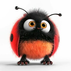 Naklejka premium 3D illustration of a ladybug isolated on a white background