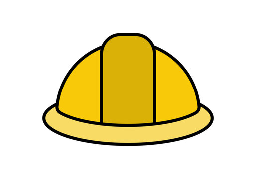 Icono de casco de seguridad amarillo en fondo blanco.
