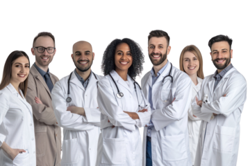 Group of smiling medical doctors
.isolated on white background
