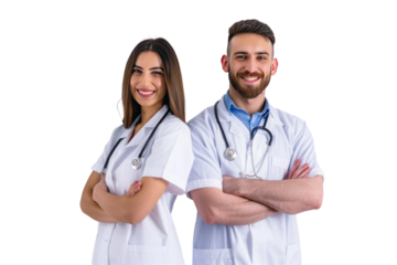 Group of smiling medical doctors
.isolated on white background