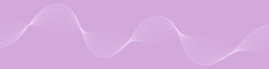 Abstract background with waves for banner. Web banner size. Vector background with lines. Element for design isolated. Purple gradient. Pink. Summer, spring