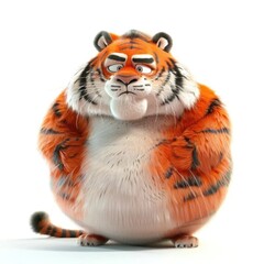 3d illustration a tiger cartoon isolated on white