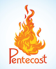 Pentecost sunday. Baptism with the Holy Spirit. Vector drawing icon - 787100912