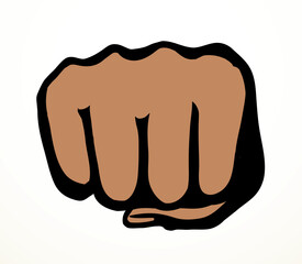 Vector drawing. Male fist on white background - 787100987