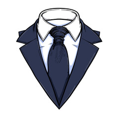 vector shirt with tie on white background .Generative AI