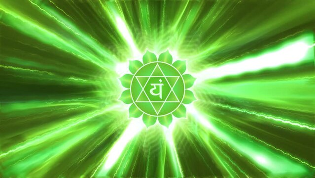 Green Heart Chakra Spiritual Symbol Loop Animation