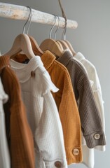 Row of Sweaters Hanging on Clothes Rack